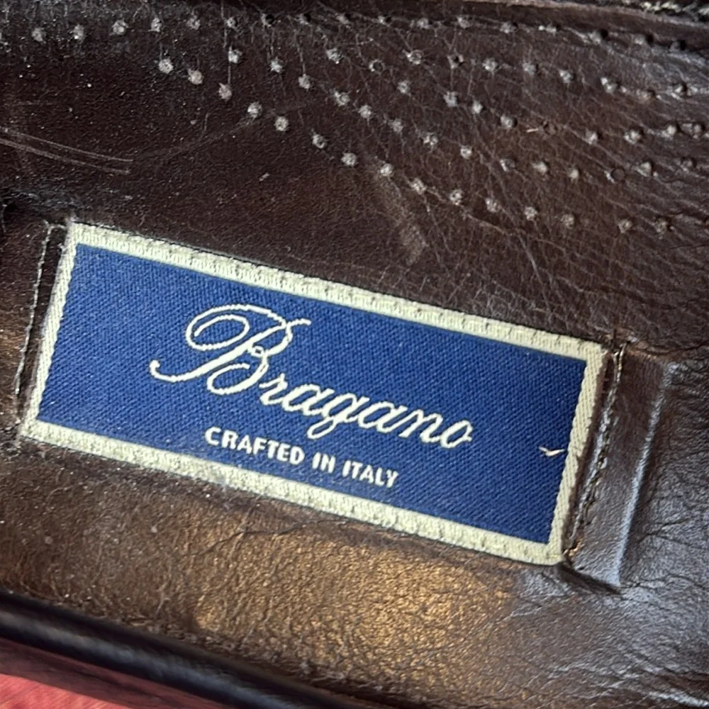 Vintage BRAGANO- BLACK Soft LEATHER Loafer made in ITALY Men's 10 M